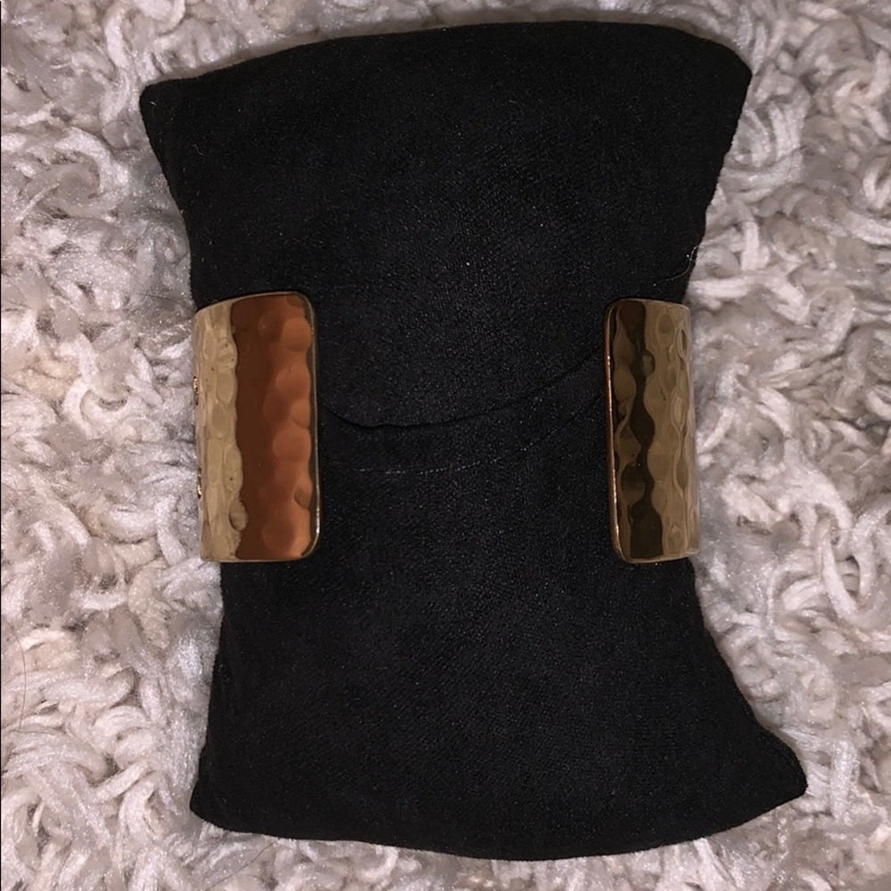 Adjustable Gold Rustic Cuff Cut Out - image 2